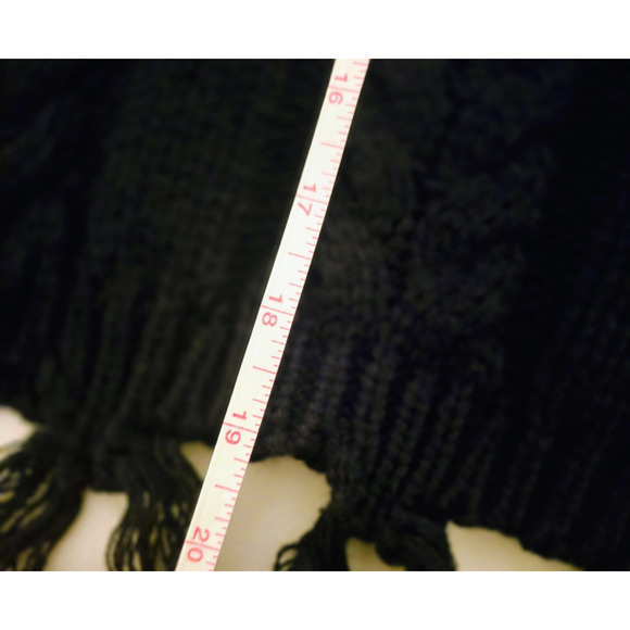 Altar’d State Cropped Black Boho Sweater M Oversized - Picture 7 of 16